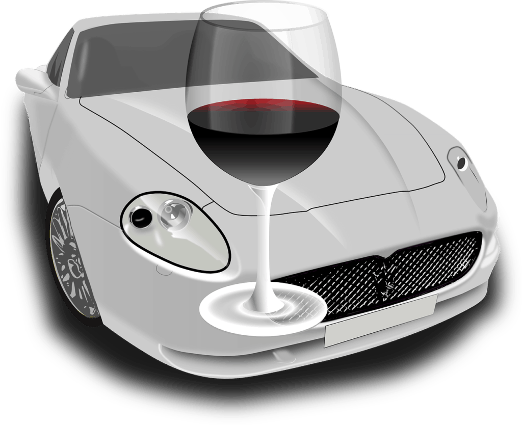 כוס יין ורכב 
